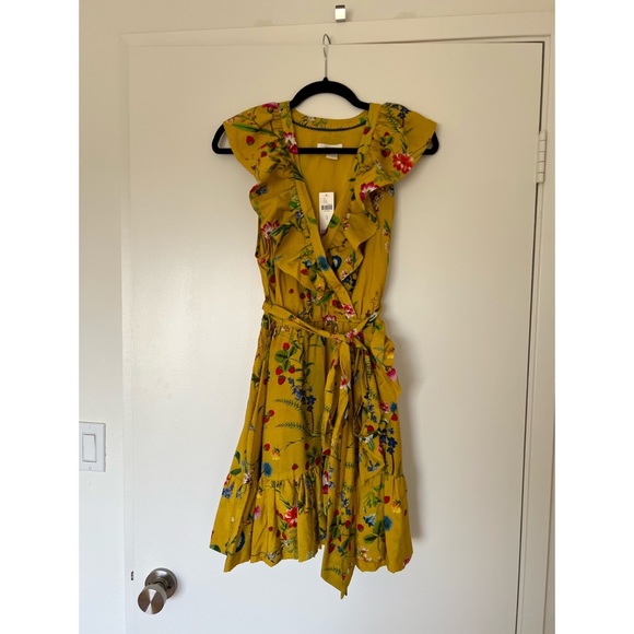 NWT, Anthropologie Maeve Floral-Wrap Mini Dress - Picture 7 of 8